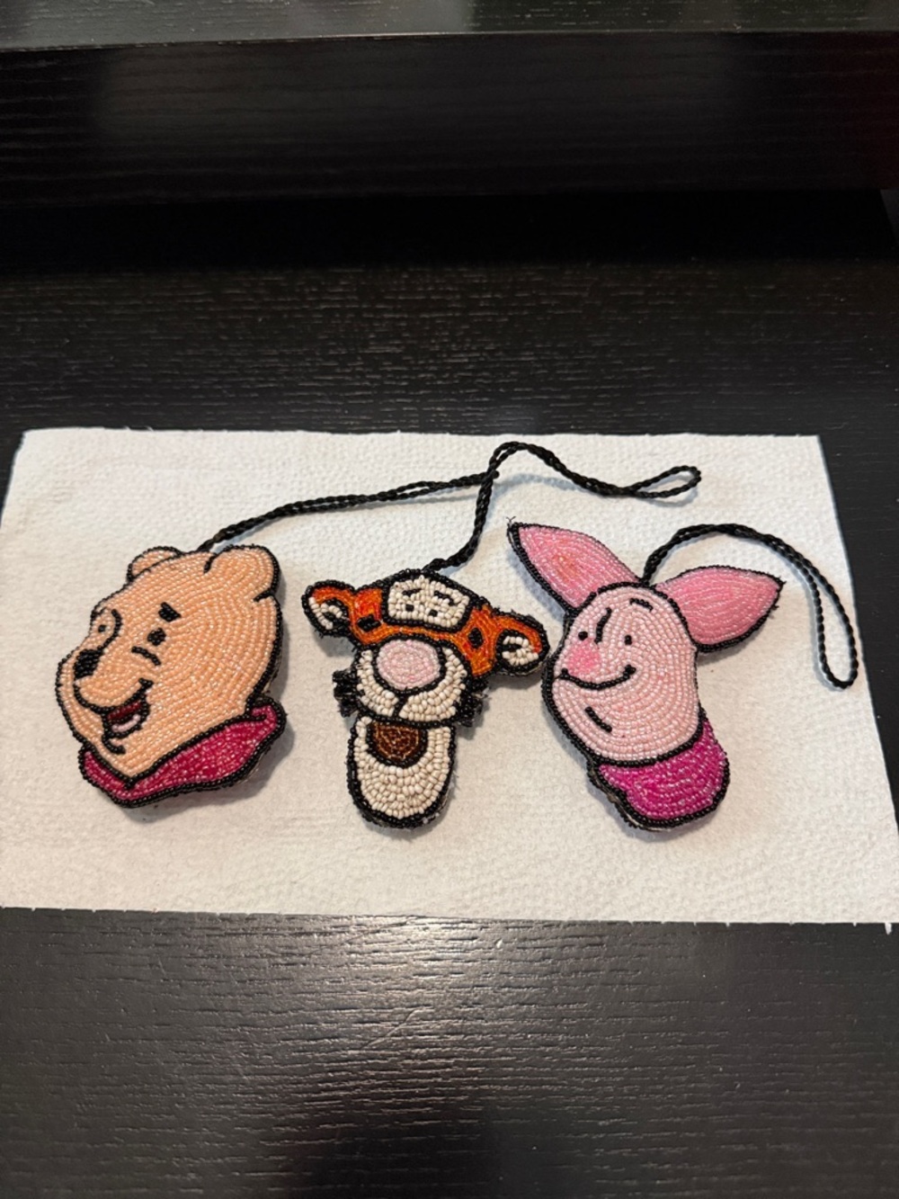 DISNEY Beaded Winnie the Pooh, Tigger & Piglet Pet Toy Ornaments